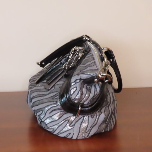 COACH Madison large Sophia Lurex Zebra print Jacquard Satchel bag EUC 15927 - Picture 4 of 13